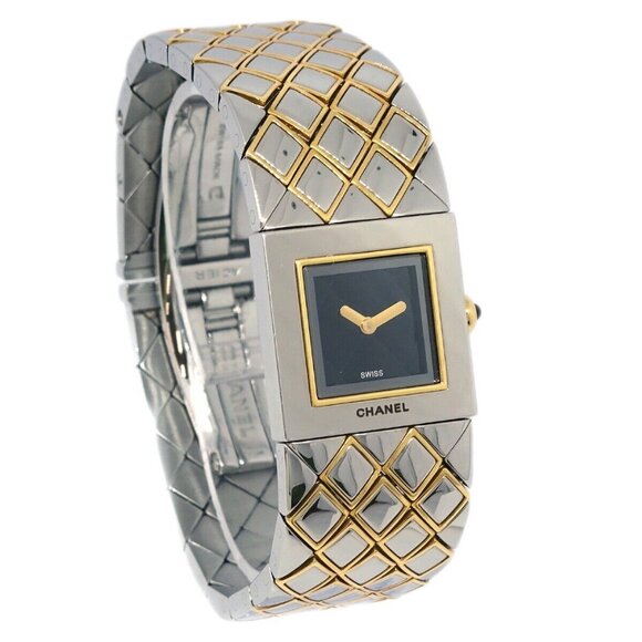 Chanel Matelasse Quartz Watch SS 18KYG - Picture 1 of 9